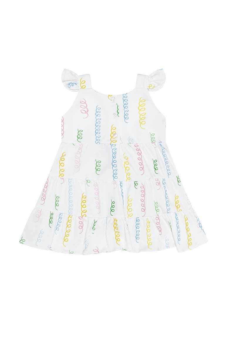 Spirals Print Ruffle Dress - Baby, Alternate, color, White Multi