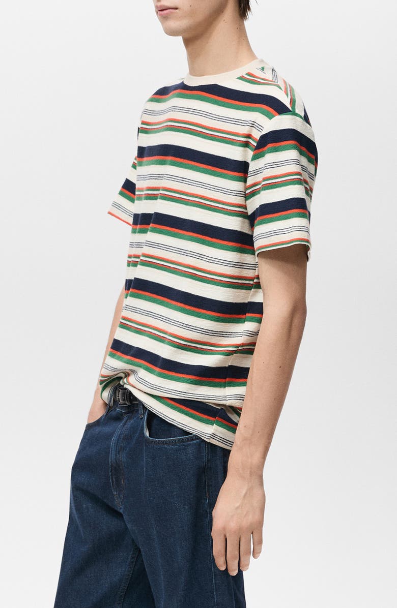 MANGO Stripe Cotton Terry Cloth T-Shirtr, Alternate, color, 