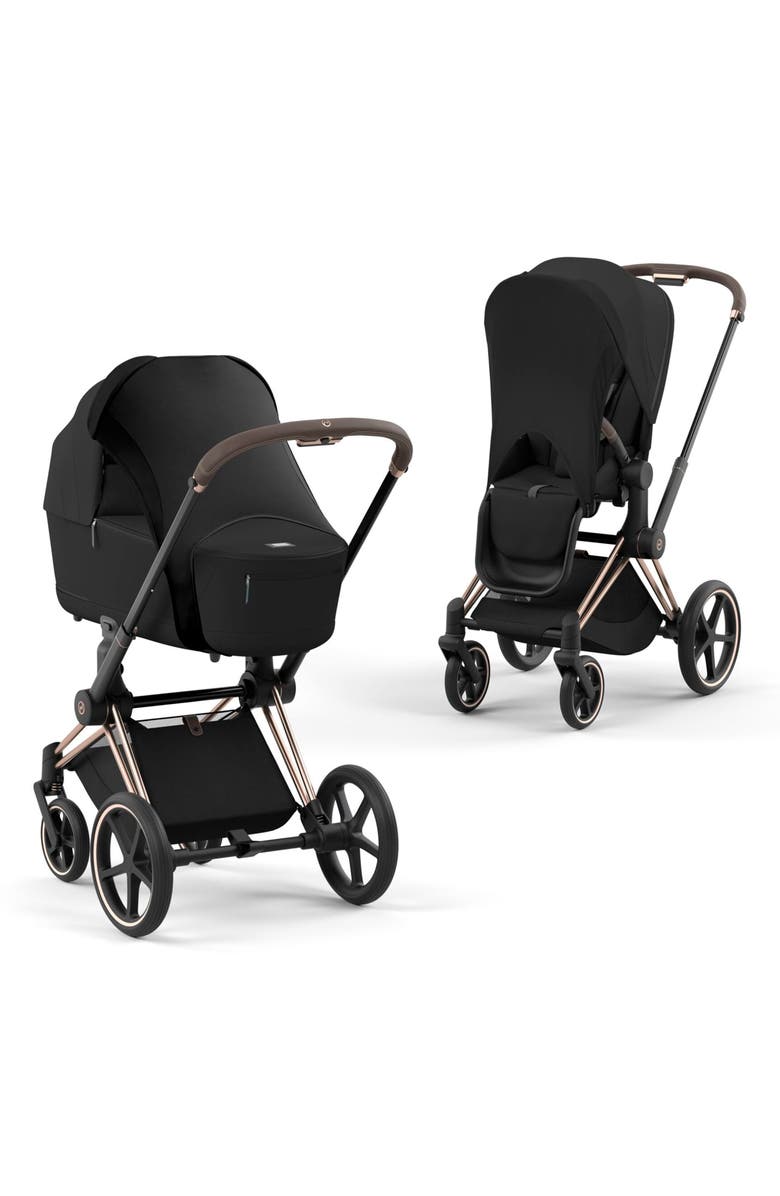 CYBEX PRIAM 4 Compact Stroller, Cloud T Car Seat & Lux Cot Travel System, Alternate, color, 