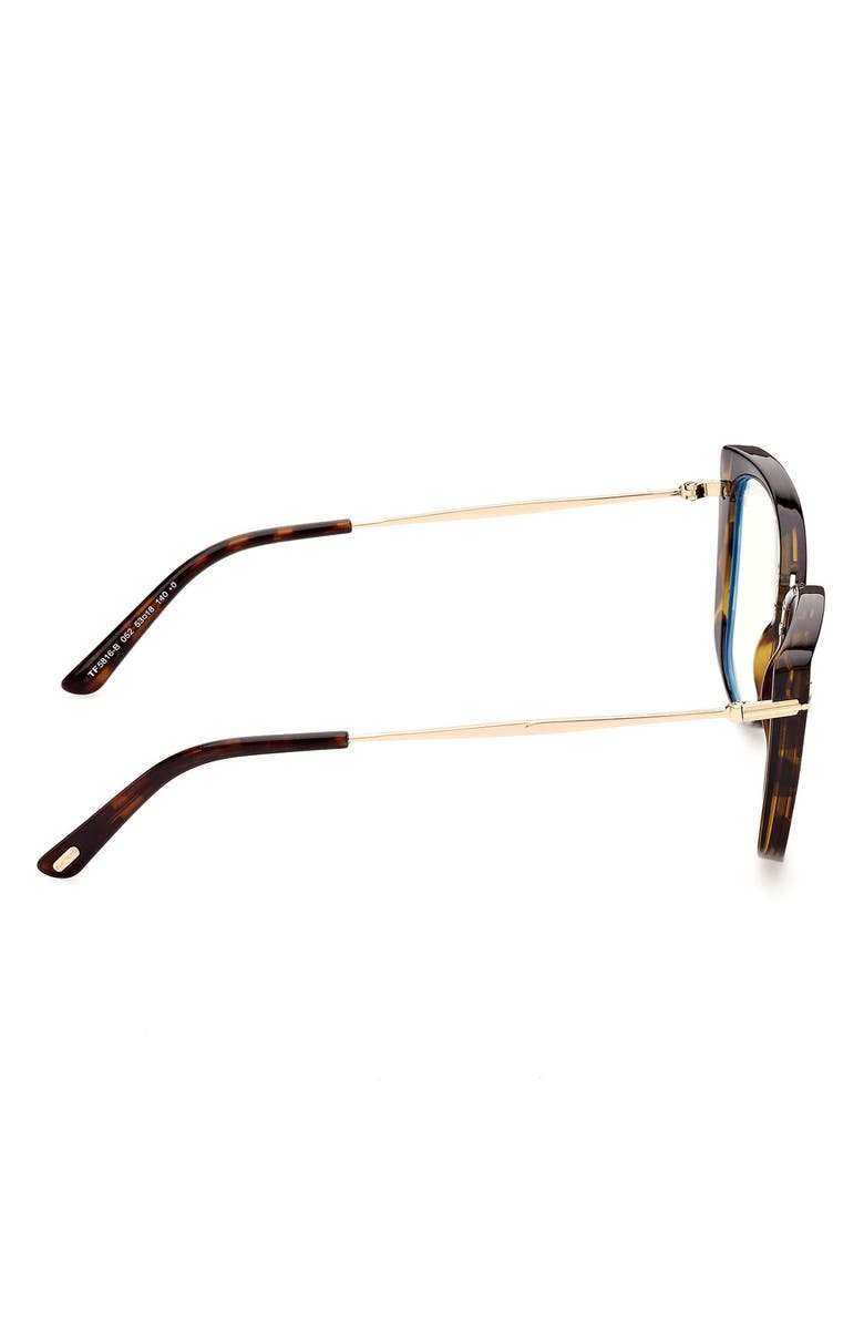 TOM FORD 53mm Cat Eye Blue Light Blocking Glasses, Alternate, color, Dhav