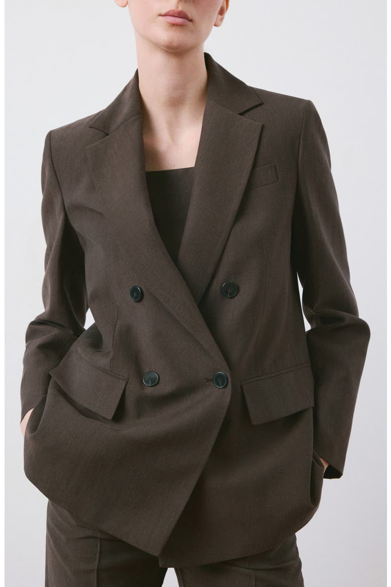 Straight Fit Suit Blazer, Main, color, CHOCOLATE