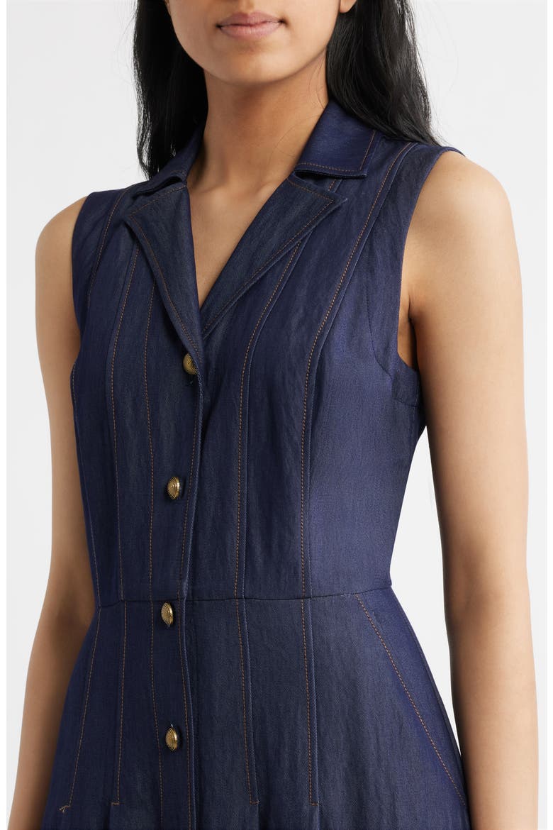 Sleeveless Denim Midi Dress, Alternate, color, DENIM