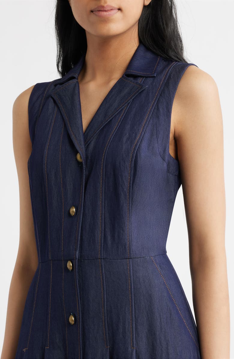 Vince Camuto Sleeveless Denim Midi Dress, Alternate, color, Denim