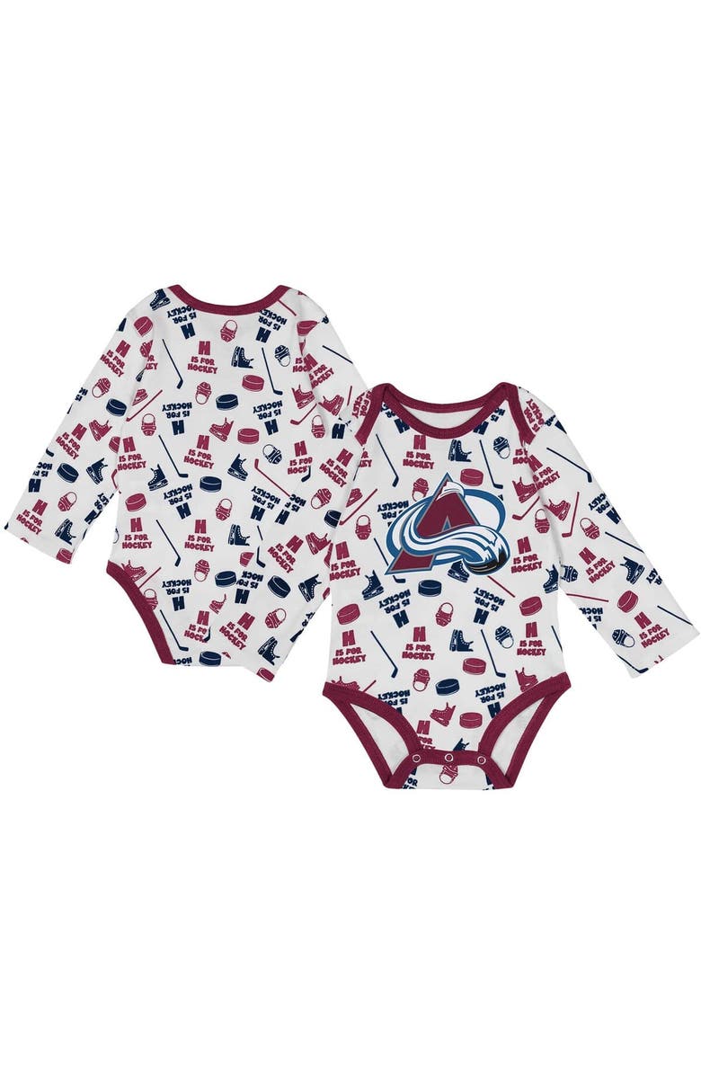 Outerstuff Infant White Colorado Avalanche Quick Learner Long Sleeve Bodysuit, Main, color, White