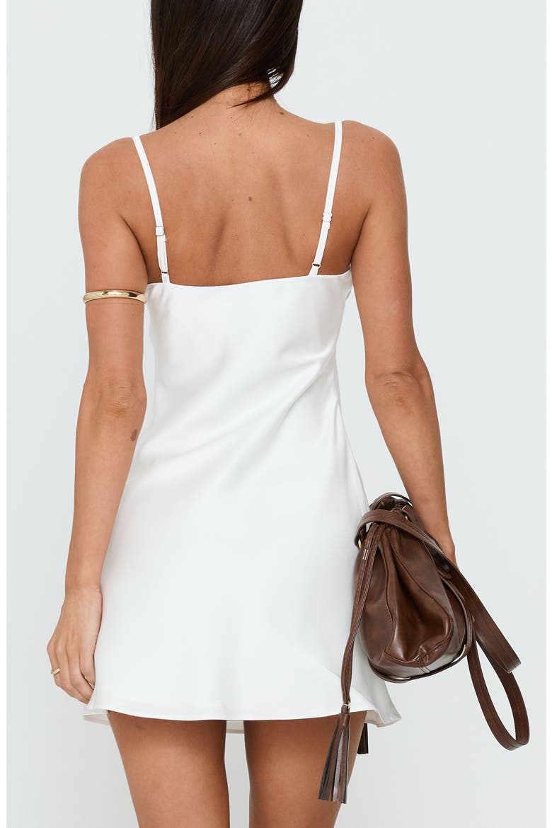 Serabelle Lace Trim Sleeveless Minidress, Alternate, color, WHITE