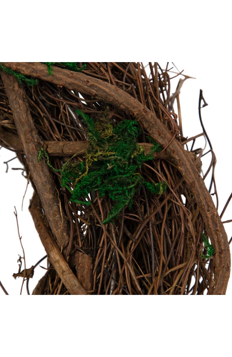 Northlight Moss and Twig Artificial Spring Wreath - 13" - Green and Brown, Alternate, color, Green