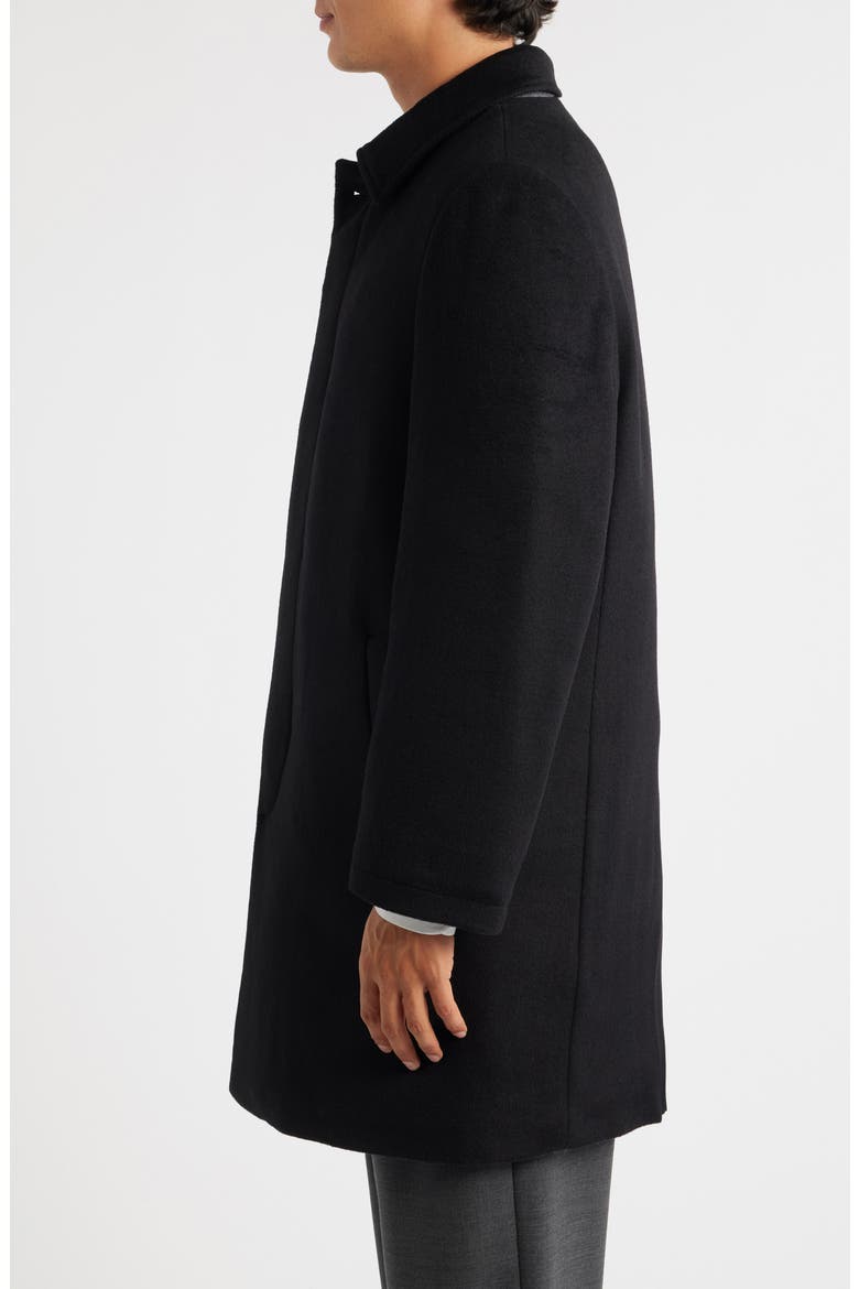 Melville Wool Blend Longline Coat, Alternate, color, BLACK