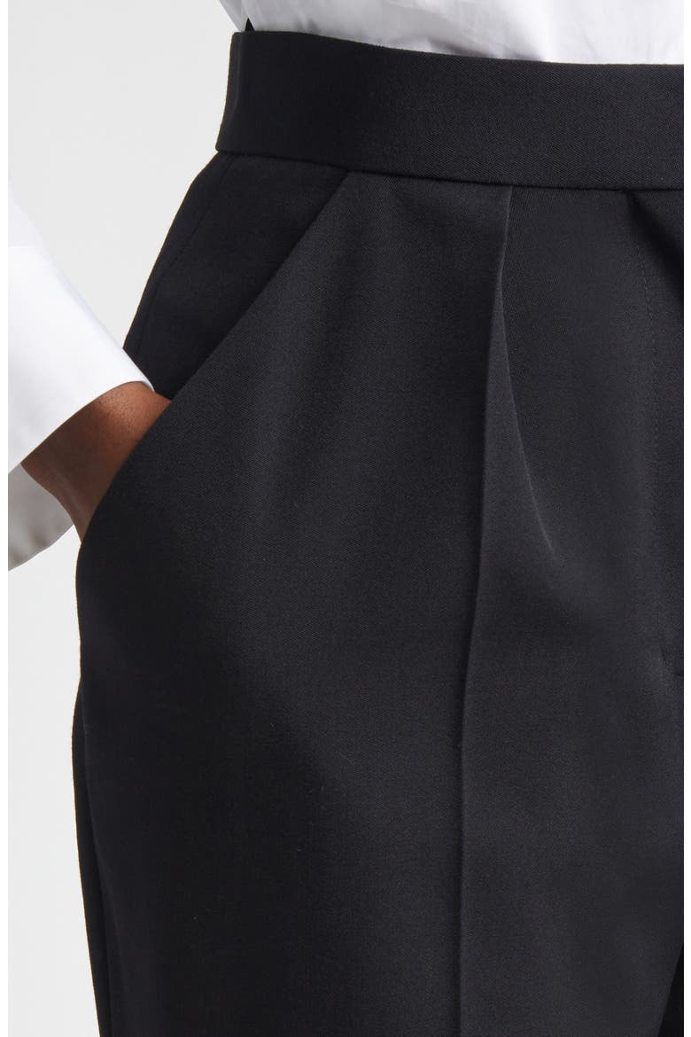 Tailored High Waist Wool Grain de Poudre Pants, Alternate, color, BLACK