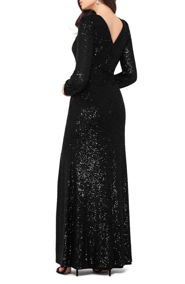 Xscape Evenings Xscape Long Sleeve Sequin Gown, Alternate, color, 