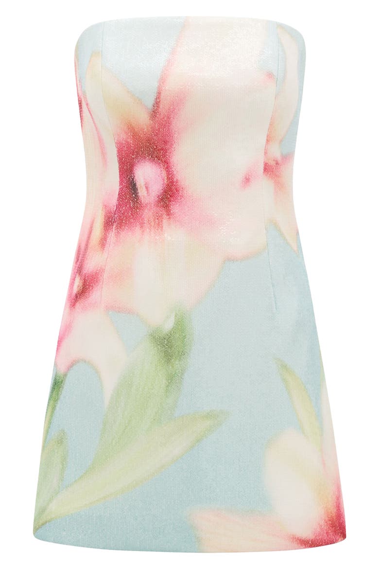 Ria Floral Sequin Strapless Minidress, Alternate, color, CAPELLA FLORAL