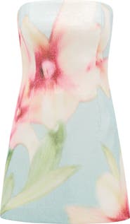 Ever New Ria Floral Sequin Strapless Minidress