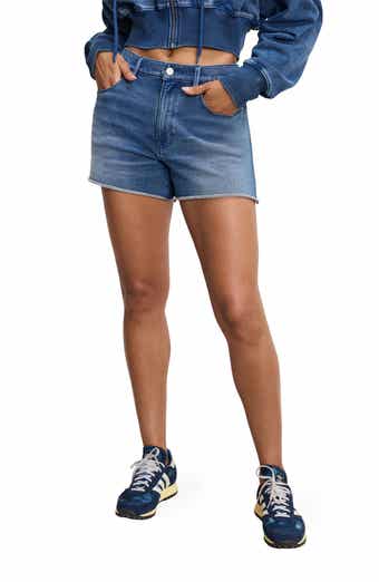 Good American Jeanius Good '90s Raw Hem Terry Shorts