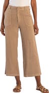 KUT from the Kloth Topaz High Waist Crop Wide Leg Linen Blend Pants