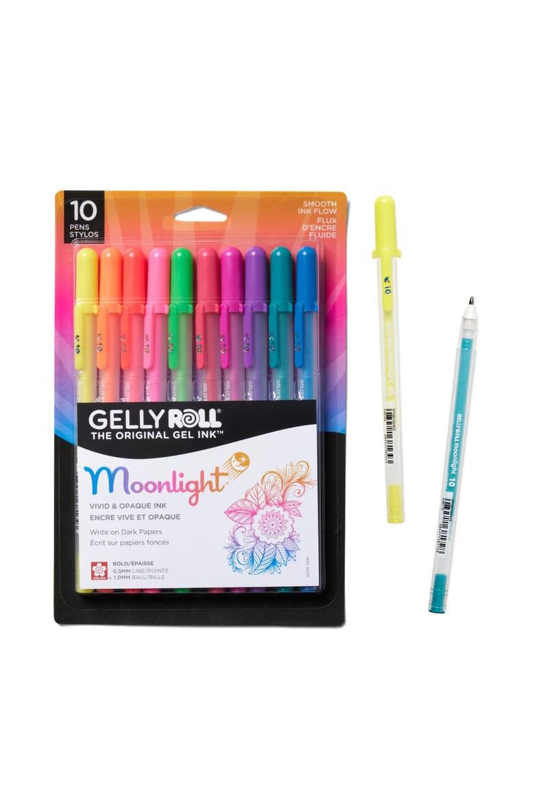 Gelly Roll Moonlight Pen Set, 1 mm Bold Tip, Assorted Colors, Pack of 10, Main, color, Multicolor