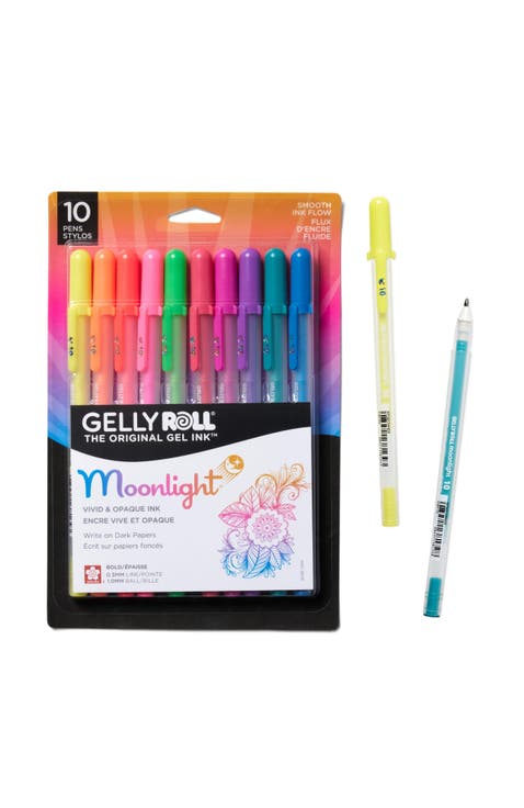 Gelly Roll Moonlight Pen Set, 1 mm Bold Tip, Assorted Colors, Pack of 10