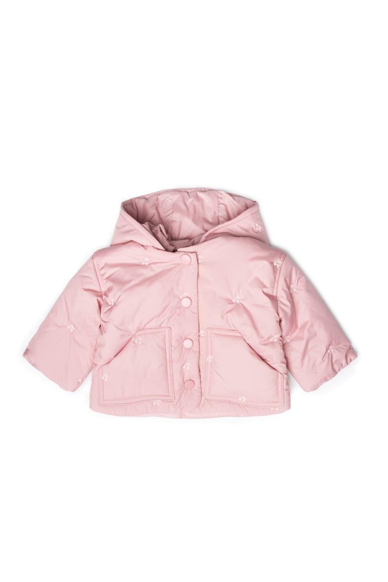 Cherry Hood Coat - Embroidered Baby Girl Hooded Coat, Snap Front, Alternate, color, Blossom