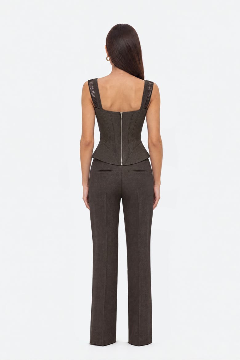 Pressed Crease Straight Leg Trousers, Alternate, color, Brown