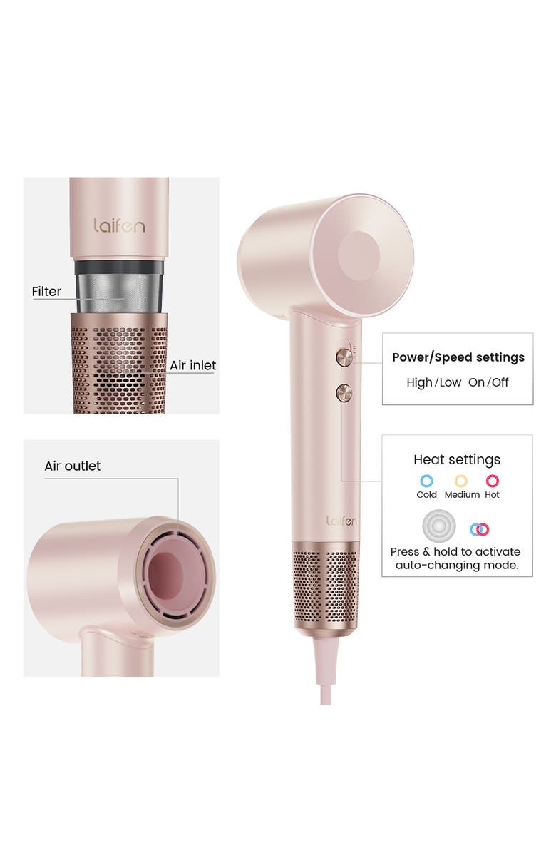 Laifen SWIFT Premium High-Speed Hair Dryer + Bag, Alternate, color, Pink