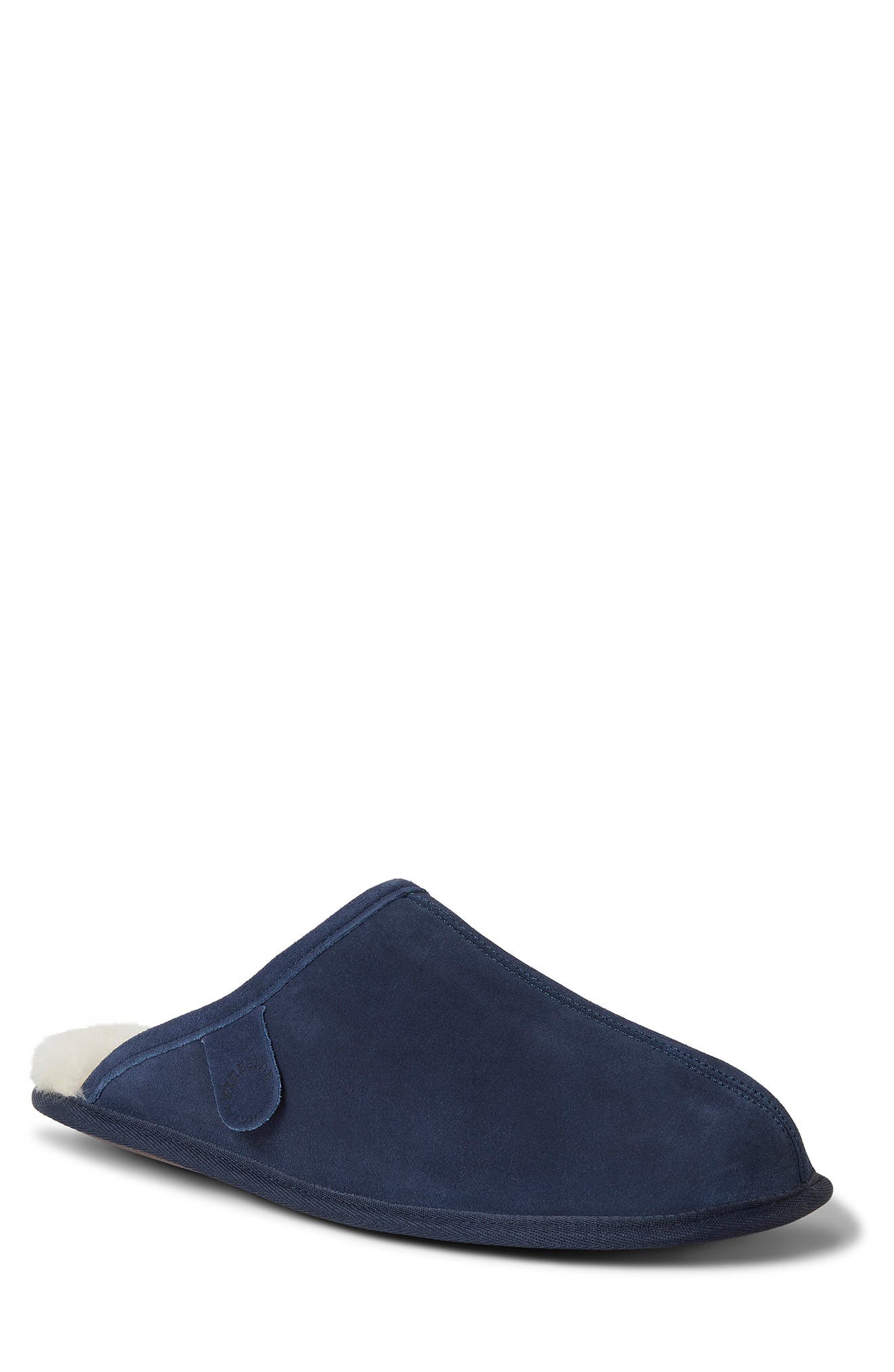 Warwick Genuine Shearling Scuff Slipper, Alternate, color, NAVY