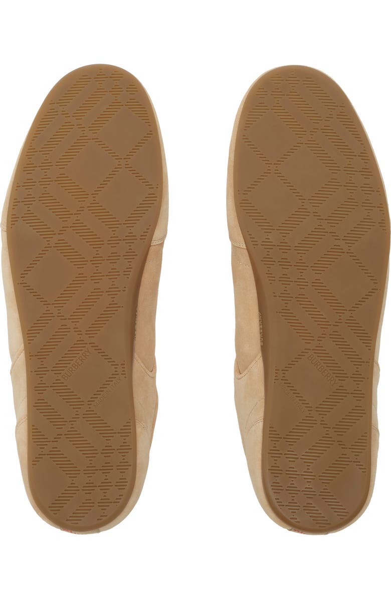 Burberry Suede Knight Runner Sneakers, Alternate, color, Flax/Pumpkin Orange