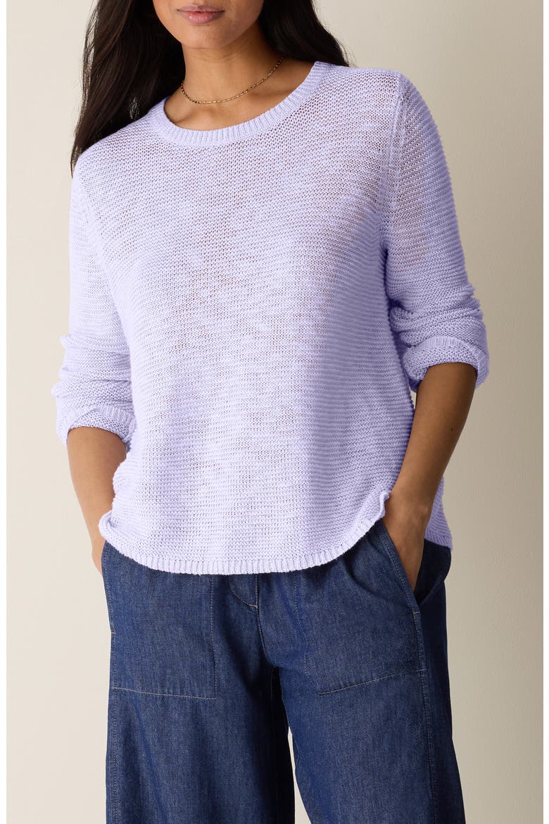 Textured Crewneck Organic Linen & Cotton Sweater, Main, color, LFRST