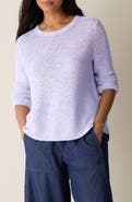 Eileen Fisher Textured Crewneck Organic Linen & Cotton Sweater