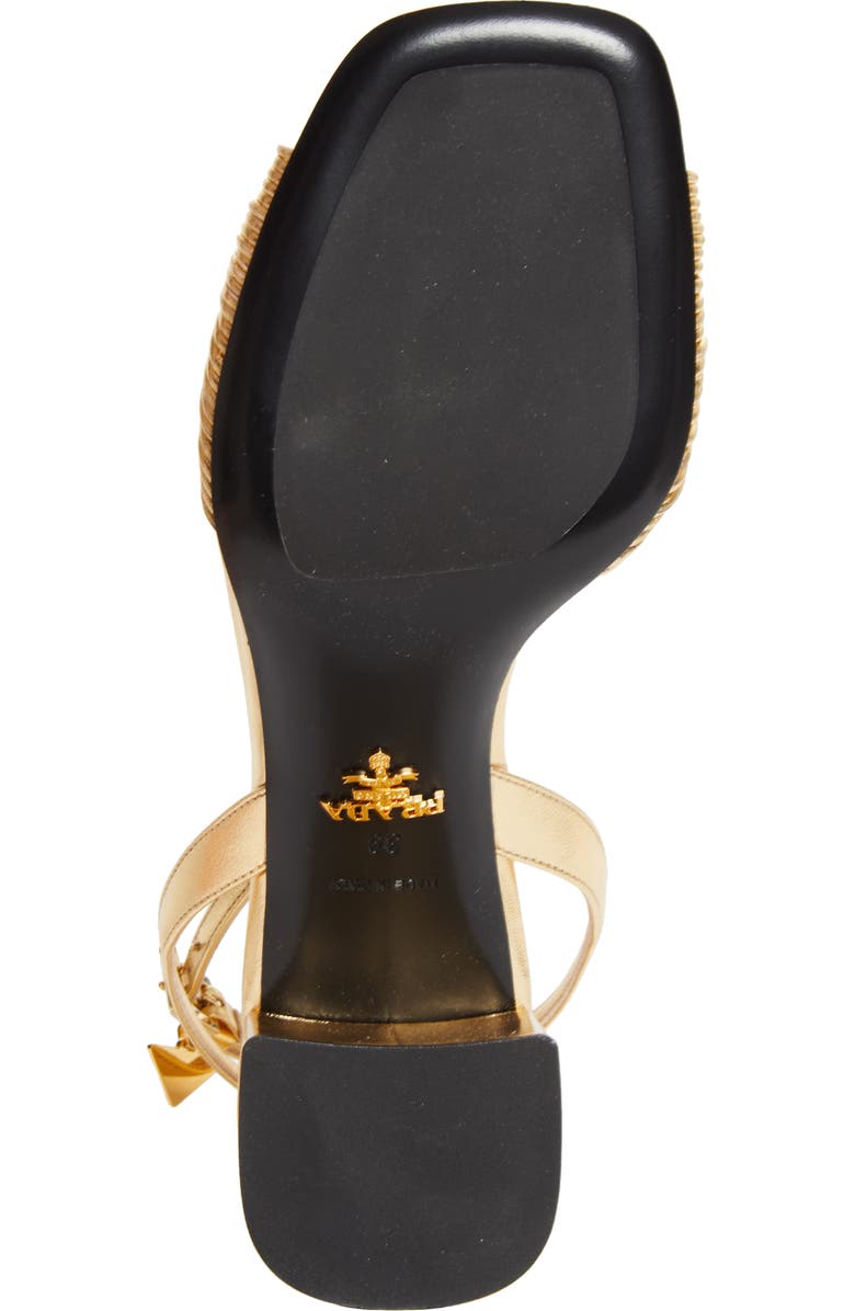 Prada Block Heel Ankle Strap Sandal, Alternate, color, Platino