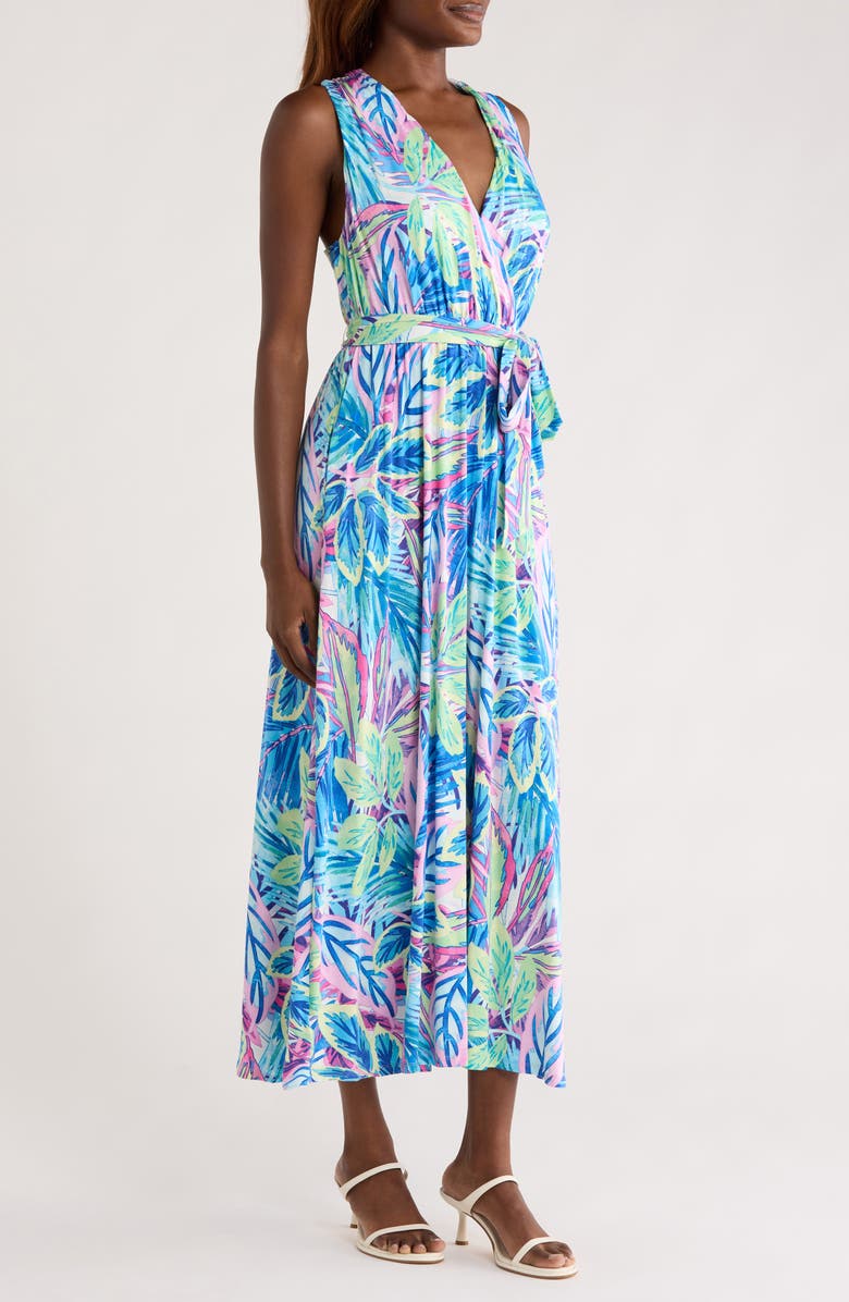Tommy Bahama Frond Grove Sleeveless Maxi Dress, Alternate, color, Cyber Light