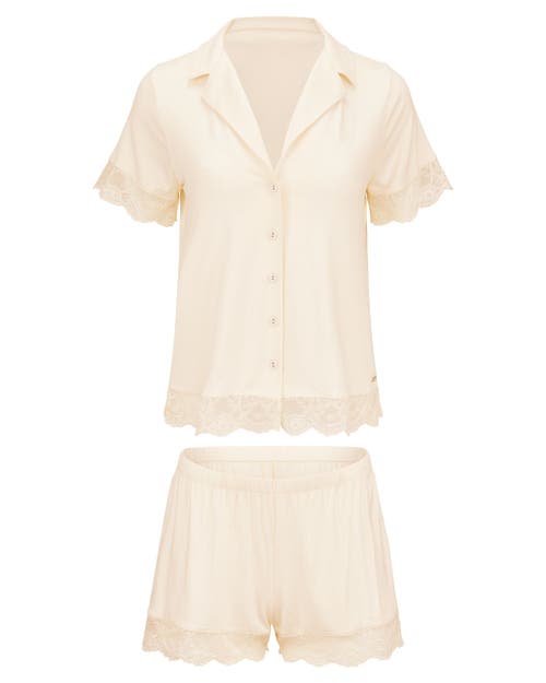 Adore Me Isa Short Pajama Set In White