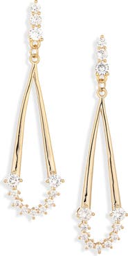 NORDSTROM RACK Cubic Zirconia Teardrop Dangle Earrings