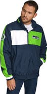 Tommy Hilfiger Men's Tommy Hilfiger College Navy Seattle Seahawks Gael Lightweight Half-Zip Pullover Hoodie Jacket