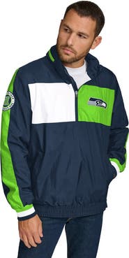 Tommy Hilfiger Men's Tommy Hilfiger College Navy Seattle Seahawks Gael Lightweight Half-Zip Pullover Hoodie Jacket