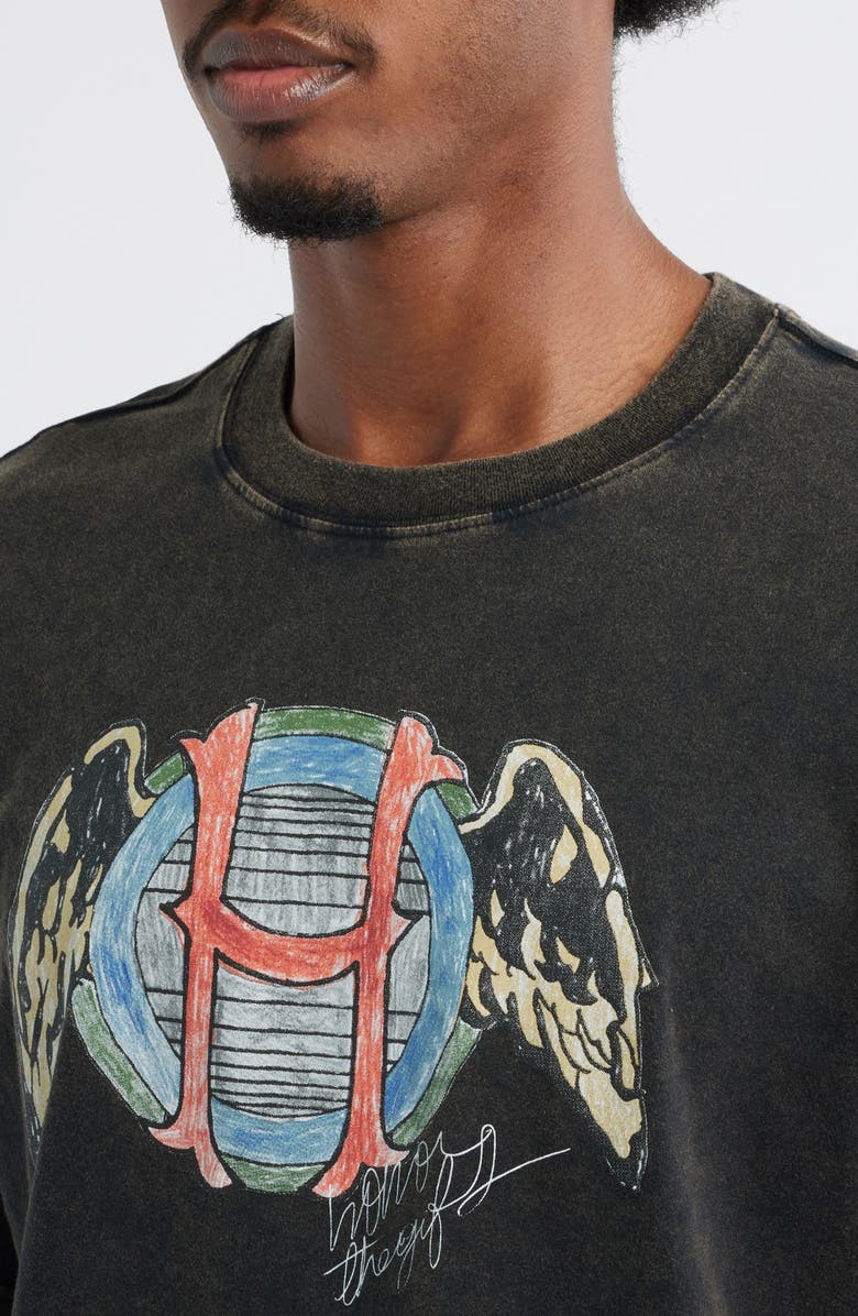 HONOR THE GIFT Honor Wings Cotton Graphic T-Shirt, Alternate, color, Black