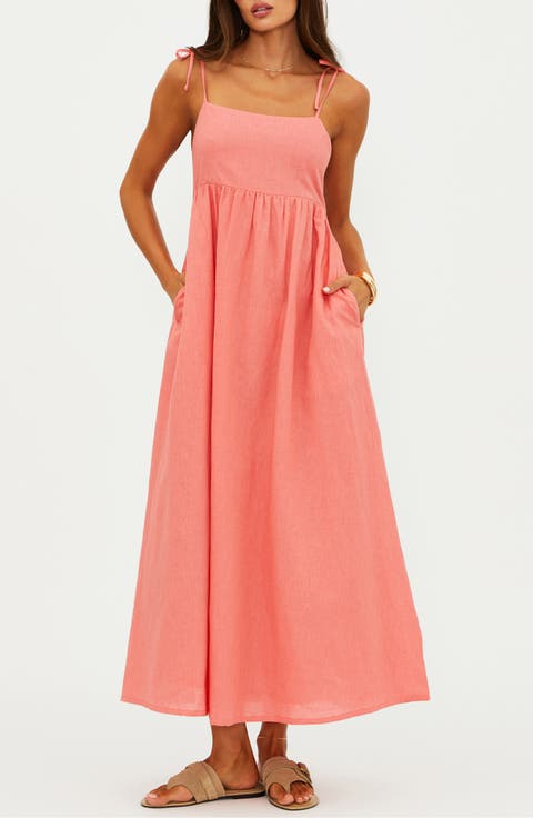 Valory Cotton & Linen Cover-Up Maxi Sundress
