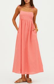 Beach Riot Valory Cotton & Linen Cover-Up Maxi Sundress