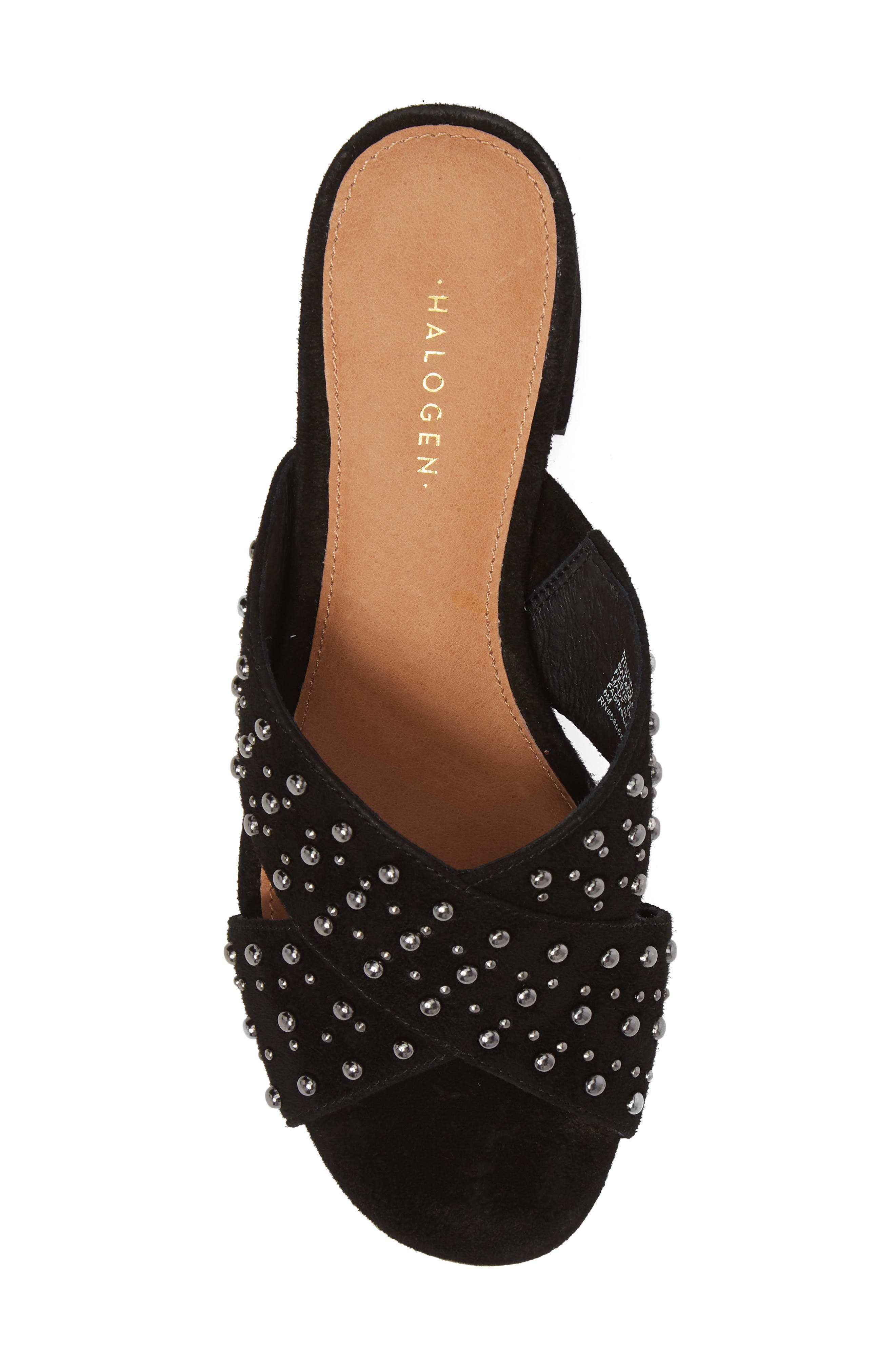 Fable Studded Slide Sandal, Alternate, color, BLACK SUEDE