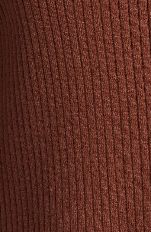 Open Edit Ribbed Short Sleeve Camp Collar Cardigan In Brown Tiramisu