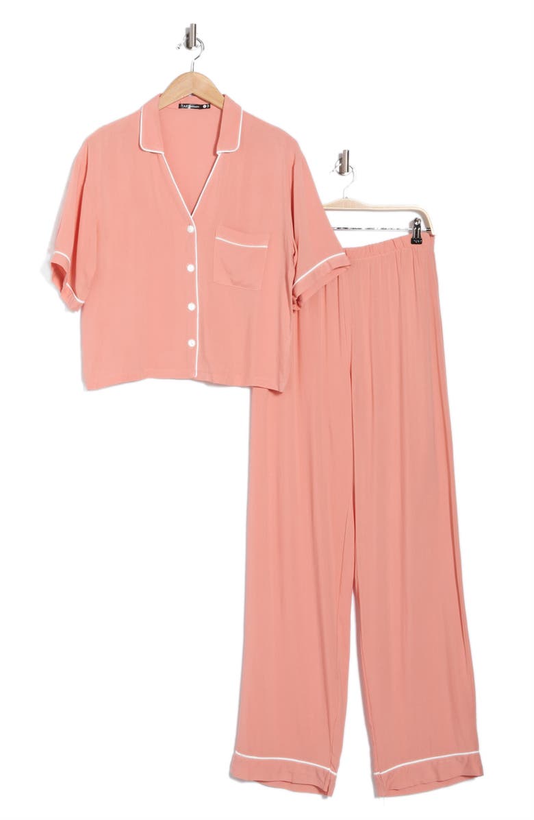 Ciana Challis Button-Up Top & Pants Pajamas