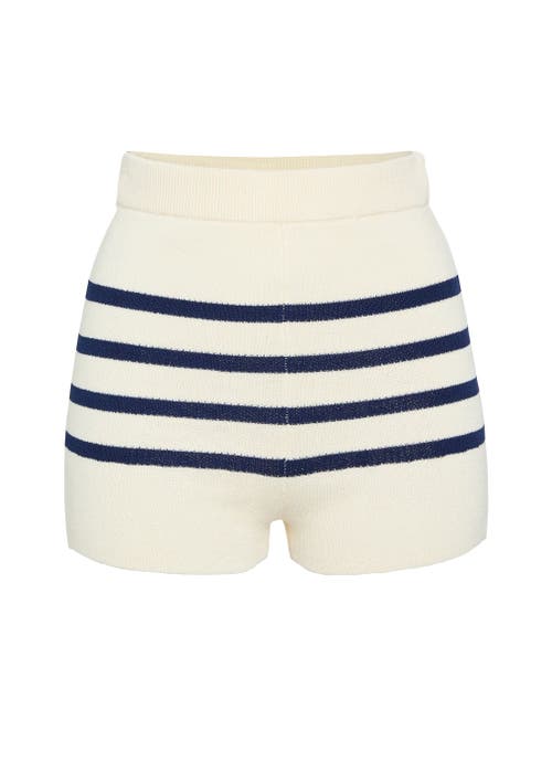 Ser.o.ya Andrie Knitted Shorts In Eggshell/navy