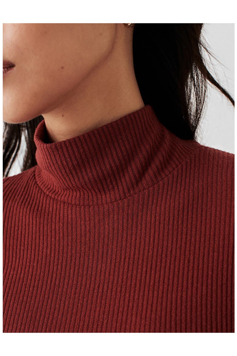 Roscoe Legend Rib Mock Neck Top, Alternate, color, HENNA