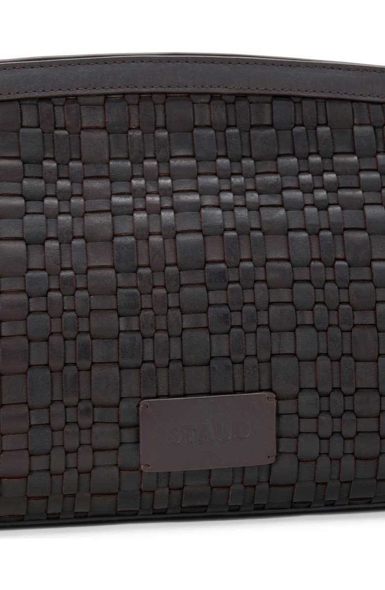 STAUD Maude Soft Leather Clutch, Alternate, color, Espresso Woven