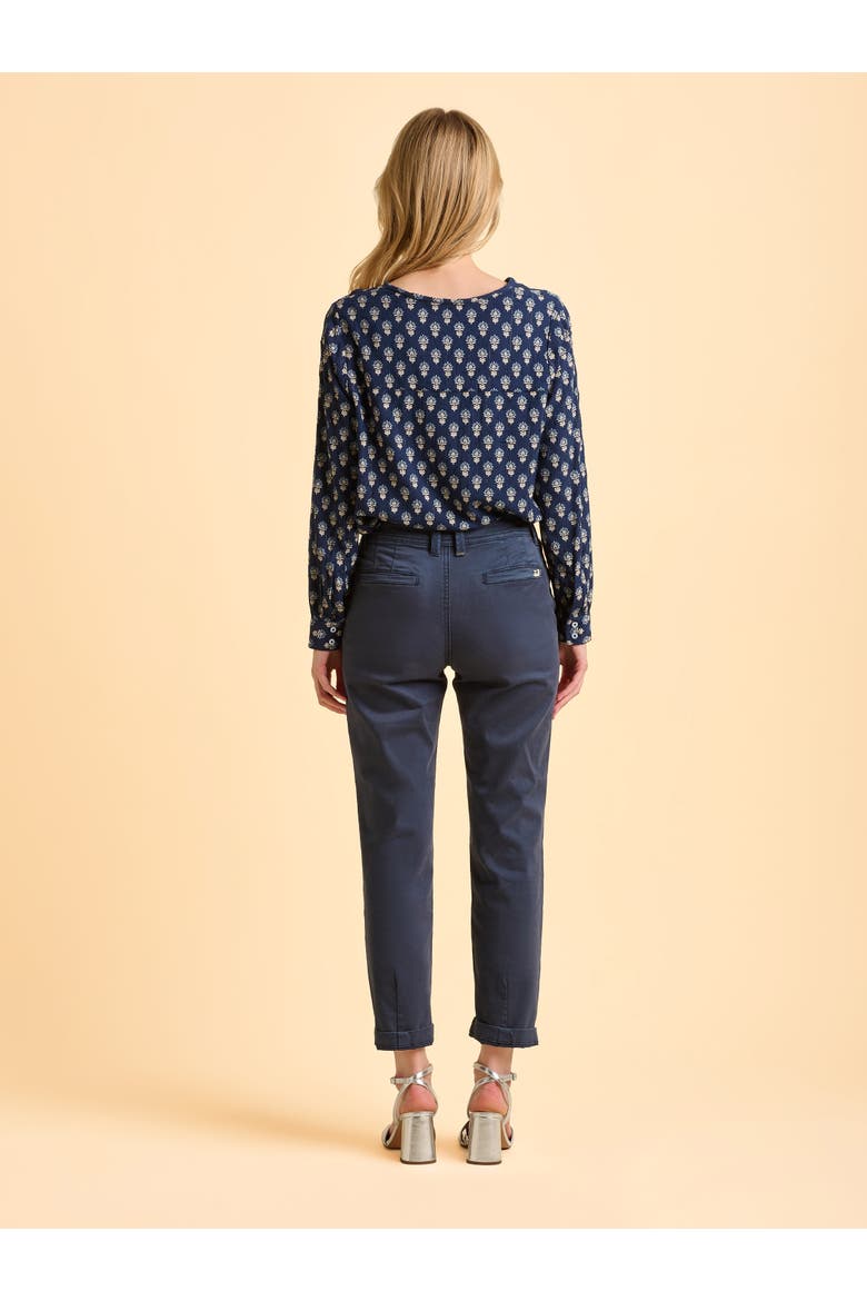 Juliette Long Sleeve Tie Neck Blouse, Alternate, color, Navy