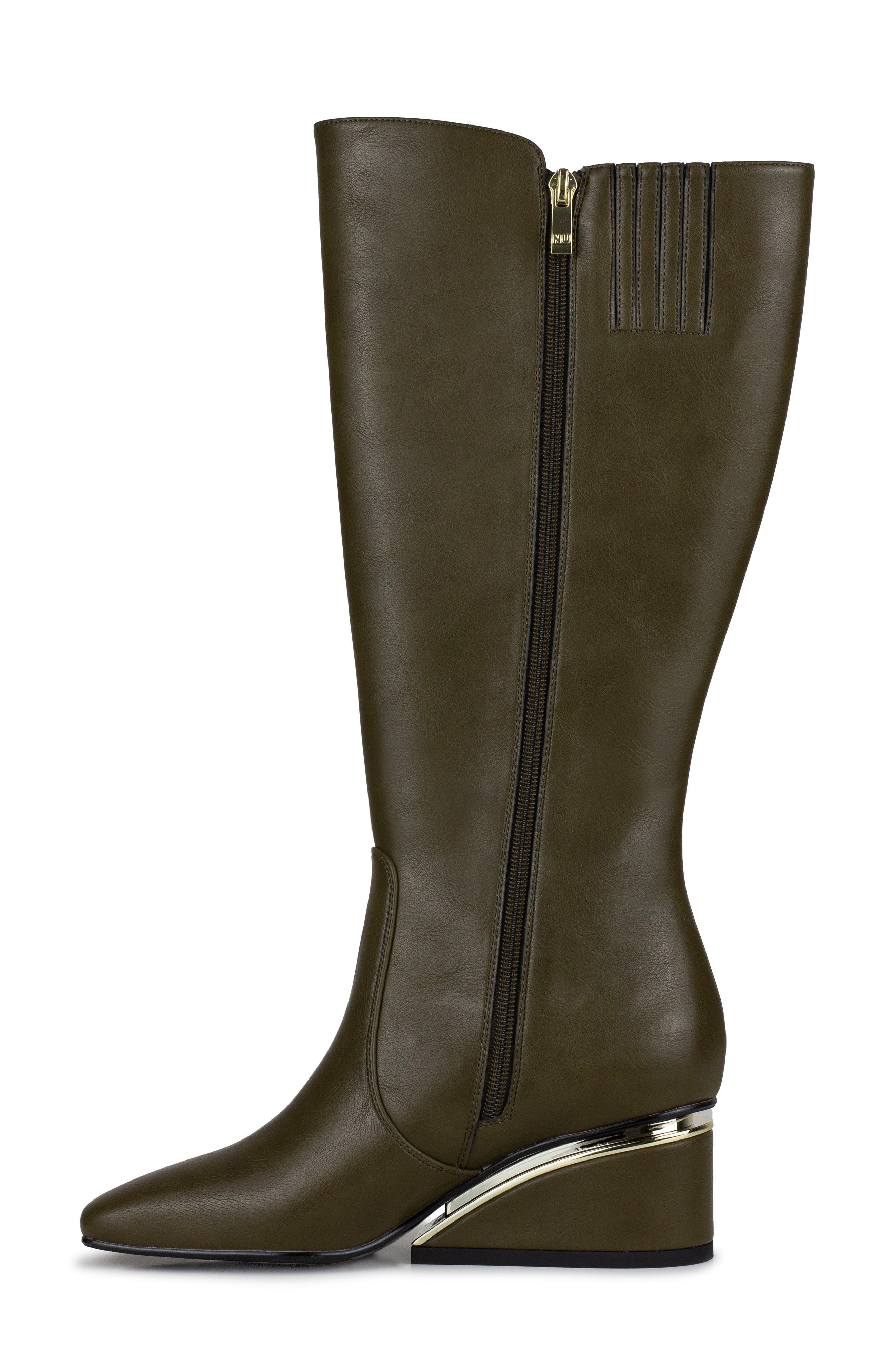NINETY UNION Morgan Tall Wedge Boot, Alternate, color, Olive