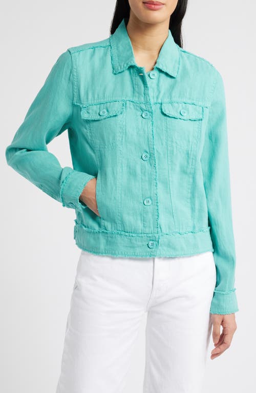 Tommy Bahama Two Palms Linen Raw Edge Jacket In Azul Mar