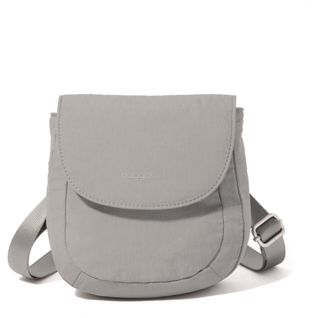 Baggallini Swift Flap Mini Crossbody In Silver