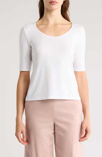 Vince Scoop Neck Elbow Sleeve T-Shirt
