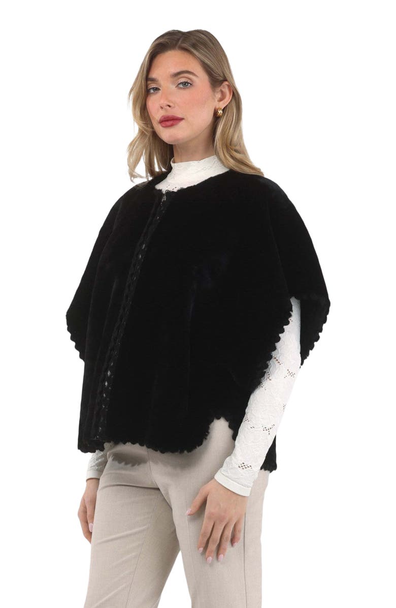 GORSKI Reversible Collarless Genuine Shearling Jacket, Alternate, color, Black/Black