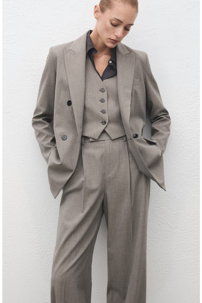 Pleated Straight Leg Pants, Alternate, color, GREY