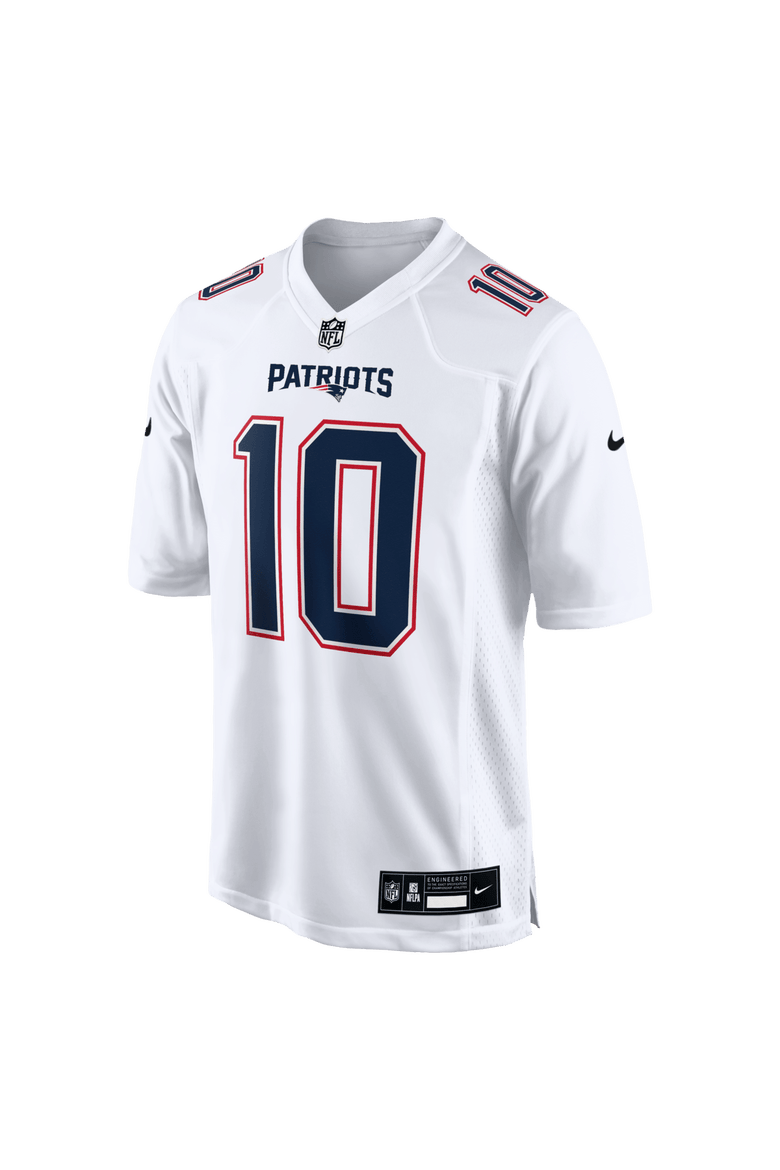 Men's Nike Drake Maye Tundra White New England Patriots Game Jersey, Alternate, color, White