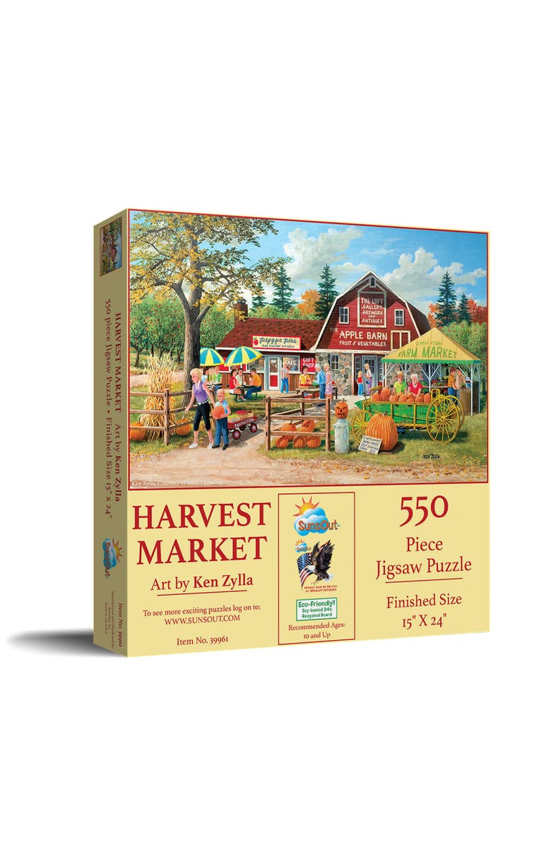 Sunsout Harvest Market 550 piece Jigsaw Puzzle for Adults, Main, color, Multicolor